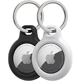 Belkin AirTag i&ccedil;in Anahtarlıklı Kılıf - 2'li Paket - Siyah ve Beyaz