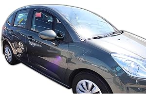 J&J AUTOMOTIVE | Heko Deflecteurs d'air Déflecteurs de Vent Compatible avec C3 2009-2016, Ensemble 2 pi?Ces, Aérodynamique, Montage Facile