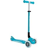 Globber Elite Deluxe 3 Tekerlekli Katlanabilir Işıklı Mavi Scooter