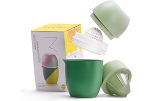 Lechin Lemon Squeezer with Unique Lemon Shape Design Citrus Juicer Manual Two Ways of Use for Different Fruitss (Green)