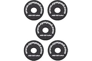 Cympad Optimizer Foam Cymbal Washers 40x15mm - Lot de 5 coussinets en mousse cellulaire pour cymbales - Améliore le son, la protection et la stabilité - Convient à toutes les configurations