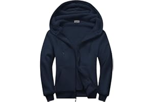 LLdress Sweatjacke Herren Winter Hoodie Warmer Kapuzenjacke Fleece Jacke Gefüttert Reißverschluss Kapuzenpullover Winterjacke mit Taschen