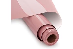 UIOK Vinilo Textil Termoadhesivo,Oro Rosa HTV Película de Vinilo Textil 30 x 365 cm Rollo de Vinilo Transferencia de Calor Vinilo, Termoadhesivo Textil para Cricut y Silhouette Cameo (Oro Rosa)