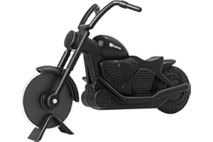 Asdirne Roulette à pizza en forme de moto avec lames anti-adhésives en acier inoxydable super tranchantes, cadeau fantaisie, noir