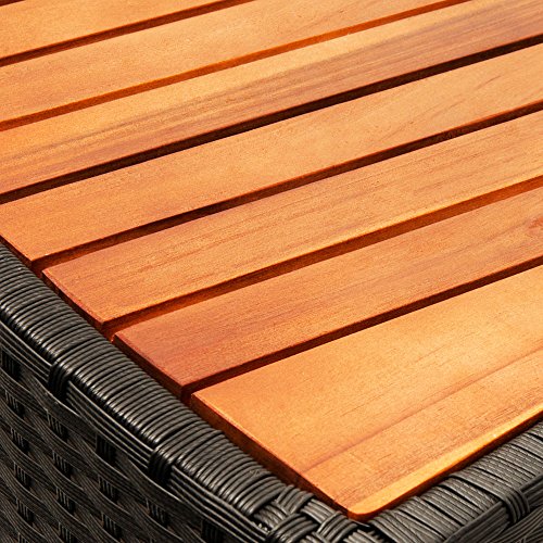 Pool Einstiegsstufe aus Polyrattan in schwarz - 2