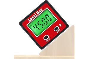 SANON Cyfrowy wykrywacz kątowy, mini cyfrowy miernik kątowy z magnetyczną podstawą wodoodporny inklinometr kątomierz do testowania i naprawy skos LCD 0-360°, 2 x bateria AAA (brak w zestawie)