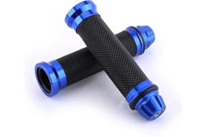 Poignées de guidon de moto Keenso en aluminium CNC - Poignées de guidon universelles antidérapantes en caoutchouc gel pour moto et vélo