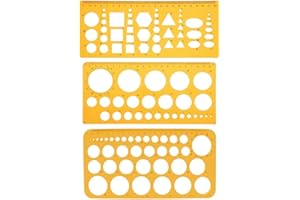 Normographe pour Croquis et Schémas,Gabarit Architecte,Regle Pochoir,Gabarit Cercle,Gabarit Dessin,Pochoir Geometrique,Règle Gabarit pour Studio Artistique ou Dessin et Dessin Personnel,3PCS