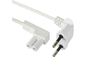 Electraline 95512 Kabel zasilający 1.8 M C7 Radio, komputer, telewizor, płaskie ekrany, odpowiedni do urządzeń Sonos, takich jak wtyczka europejska typu C
