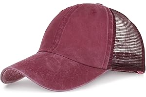 YloveM Unisex Baseball Caps Adjustable Fashionable Ponytail Cap Breathable Washed Quick Dry Casual Sport Running Sun Hat