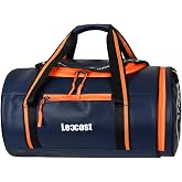 Coverzone Faux Leather Cylinder Duffel Bag &ndash; Wide Main Compartment, Front and Side Zipper Pockets, Adjustable Strap Sports & Travel