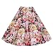 Eleery Fashion Women's Summer High Waist Vintage Flower Print Skirt Flared A Line Rock Roll Circle Midi Skirt