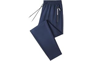 TTNTTR Jogging Bottoms for Men Straight Leg Tracksuit Bottom Zip Pockets Stretch Active Pants Blue Chic Store Loose Fit Lightweight Joggers Trousers Unisex Sweatpants