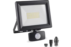 LNGRIKT 30W Security Lights with Motion Sensor, Super Bright 3000 LM PIR Flood Light, IP65 Waterproof LED Sensor Floodlight Outdoor, 6500K Cool White, without Power Cable, Perfect for Garage Yard Garden