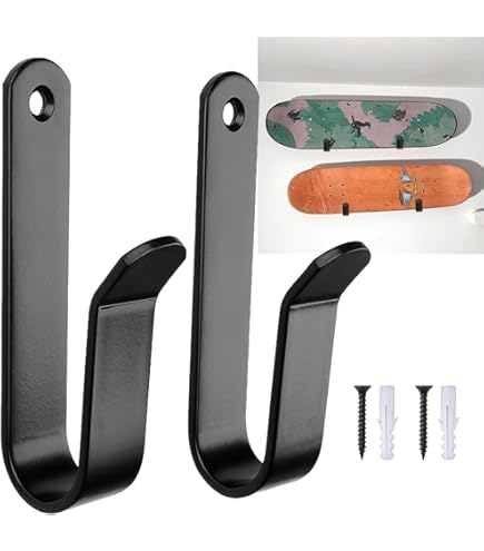 Supporto Da Parete Per Snowboard PEUTIER - In Acciaio, Nero, Per Snowboard, Skateboard, Longboard - Con Ganci