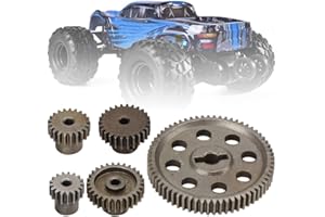 EIMSOAH Juego de Engranajes Principales de Diferencial Recto de Metal 64T, Engranaje Recto Principal de Metal Diferencial de Acero, Engranaje de Motor 17T 21T 26T 29T, Accesorios de