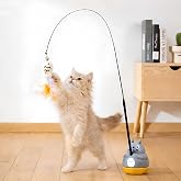 Jouis Otomatik Kedi Oyuncağı ve İnteraktif Kedi Oltalama Seti - 360&deg; Hareketli Esnek &Ccedil;ubuklu Eğlenceli Kedi Oyun Topu, Yavru 