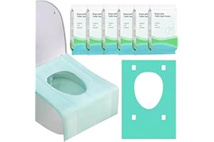ROUHUHURA 60 Stück Einweg Toilettenauflage, Einweg Toilette Auflage,Toiletten Sitzbezug für Kinder und Erwachsene Universal Töpfchentraining Toilette Töpfchentraining, Einzeln Verpackt (Grün)