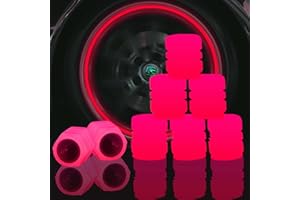 LONIMIA Universelle Leuchtende Ventilkappen, 24 StüCk Leuchtendes Auto Reifenventil, Stem Cover Glowing in Dark, Ventilschaftabdeckung, Universelle Fluoreszierende Autoreifen. (Rosa)