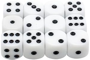 GICO 12 dés à des Jeux dés à Jouer Plastique Blanc 16 mm 5955
