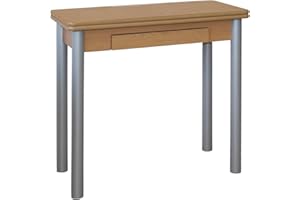 MOMMA HOME MOMMAHOME® Mesa de Cocina o salón Extensible, Mesa Comedor Extensible, Mesa Plegable, Mesa Comedor Moderna, Color Roble/Plata, RIBETA, Medidas 80x40/80x78 cm