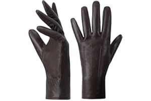 Harssidanzar Damen Lederhandschuhe Winter Warmes Kaschmirfutter Touchscreen Vintage Finished GL017EU