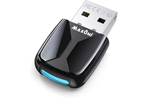 5.4 Bluetooth USB adapter for pc, Maxuni Mini Bluetooth 5.4 EDR USB Bluetooth adapter for laptop, headphones, keyboard, mouse, plug and play, Windows 11/10/8.1