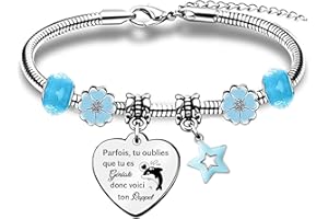 HZBLAZ Bracelets Charme Amie Fils Fille Poignet Noël Femmes Hommes Cadeau Diplôme Collègue Amitié Anniversaire Nièce Neveu Petite-fille Petit-fils Bijoux Inspirants Souvenirs Motivants