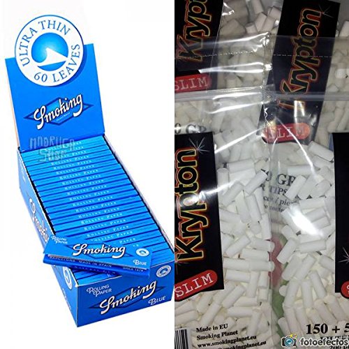 50 Libritos papel de liar Smoking Blue 70 x 37mm + 4000 filtros Krypton 6mm