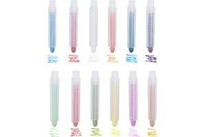 YJZQ Tiza sin polvo, lote de 6/12 unidades, para niños, para colorear, sólida, con portatizas retráctil, para escuelas, oficina y hogar (multicolor B)