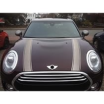 Motorhaubenstreifen TWO-TONE - 2 Aufkleber 115x12cm, Schwarz Mit Weißer Kontur