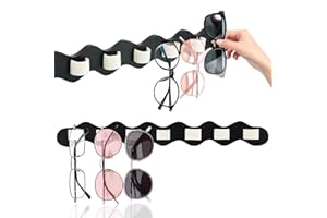 FairyPeach Organizador Gafas de Sol, Soporte Gafas Madera, Expositor Gafas Pared Porta Gafas Soporte Gafas Pared Organizador Expositor Organizador Gafas Sol Portagafas Oreja Decoración Hogar (negro)