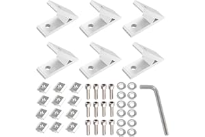 RHBHY Mounting Material Inner Angle 45 Degree 30 x 30 Angle Connector Aluminium Profile Connector Aluminium Profile Angle Connector for Strut Profile, 3D Printer, CNC Router, DIY Projects (Pack of 6)