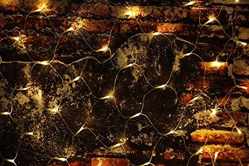 160er LED Lichternetz 2m x 1m Lichterkette Warmweiß Deko Leuchte Innen und Außen für Garten Weihnachten Hochzeit mit Stecker Gresonic - 4