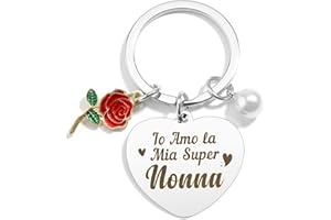 BOMEON Nonna Portachiavi Regalo Natale Regali Festa Dei Nonni Idee Regalo Festa Della Mamma, Regalo Nonni Festa, Regalo Per Nonni, Regali San Valentino Compleanno Anniversario Pasqua Portachiave Regalo