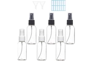 ILLUVA 50ML Bote Spray Pulverizador Pequeño Vacio, Botellas Aerosol Vacío Plástico, Transparente Atomizador Rellenables de Viaje Conjunto de Botellass Spray Bottle