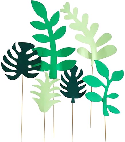 83 stuks eetbare papieren taartdecoraties, waaronder 35 eetbare bloemen en 48 eetbare bladeren voor cupcaketoppers, eetbare taartdecoraties en jungleverjaardagsdecoraties voor Hawaï