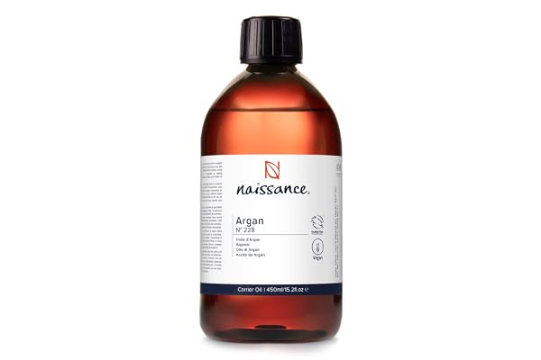 Naissance Huile D’Argan Végétale Du Maroc (No. 228) - 450ml - Hydratant, pour Cheveux Secs ou Bouclés, Visage, Corps, Barbe - Cosmétique, Anti-Âge