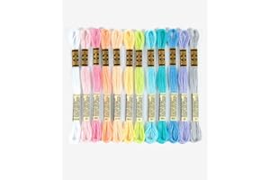 DMC - Assortimento Mouliné 4 mt – Colori "Pastello", 100% cotone - 12 matassine di 4 metri | Colori assortiti, filato da ricamo, ideale per punto croce, braccialetti dell'amicizia, attività creative