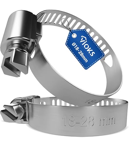 Lot De 10 Colliers De Serrage Inox 304 - Réglables 25-40 Mm - Largeur Bande 9 Mm - Vis Hexagonale - Pour Tuyaux, Piscine, Machine à Laver