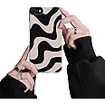 Ownest Compatible with iPhone 7/SE Case, Fashion Simple Cute Zebra Stripes Pattern Wave design Phone Case for Women Girls Soft Silicone Protection Case for iPhone 7/SE-Black