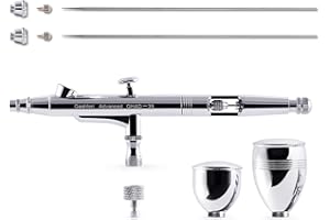 Gaahleri Airbrush-Set, Airbrush-Pistole, Dual-Action-Schwerkraft, 1/2 & 1/4 oz Flüssigkeitsbecher, 0,35 & 0,5 mm Nadel, kostengünstiges Airbrush-Set, Make-up, Nagelkunst, Malerei, Modell, Färbung,