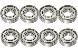 OTHMRO 8 rodamientos de bolas de ranura profunda 6001ZZ, rodamientos sellados de goma doble, rodamientos de guía de rodillos de acero de alto carbono de 12x28x8 mm para scooters, monopatines, ejes de timón