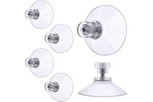 Flintronic ventouse a visser, 6 Pièces 32mm Ventouses Transparentes avec Filetage, Extra Fortes PVC Plastique Suspension Rideau Isolant Ventouse pour Camping Car, Fenêtre, Salle de Bain, Van