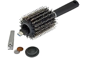CONGGUAN Diversion Safe Hair Brush with Hidden Storage Secret Safe for Money Hiding, Key Hide, Travel Hair Brush - Discreet Money Box for Valuables(Black)