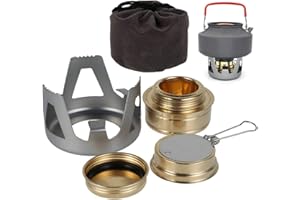 78HENSTRIDGE JIAHEY Mini Spirit Burner Windshield Alcohol Camping Stove Alloy Brass Lightweight Adjustable Temperature Alcohol Stove for Backpacking Hiking Outdoor, BBQ Cooking Picnic