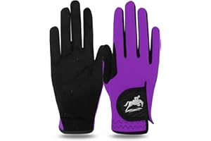 FINGER TEN Gants Cheval Equitation Femme Quotidien ÉQuestre Fille Paire De Valeur, Prise en Confortable Riders Trend Durable Et Respirante Filles Poney ExtÉRieur Mitts