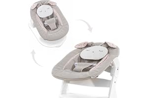 Hauck Sdraietta Neonato Alpha Bouncer 2in1, Compatibile con Seggioloni Hauck Alpha Plus e Beta Plus - Sdraietta Neonati dalla Nascita fino a 9kg, con Cuscino - Beige, Coniglio