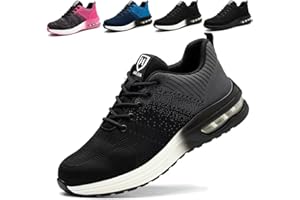 ISOOUS Zapatos de Seguridad para Hombre Mujer Ligeras Colchón de Aire Zapatillas de Trabajo con Punta de Acero Transpirable