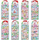 Crackles Kawaii Stickers Set – Set of 8 Christmas Themed Santa and Items Stickers, DIY 3D Puffy Stickers for Boys & Girls, Aesthetic Sticker, Cute Stickers, Self Adhesive Stickers Set (Pack of 8)